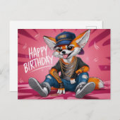 Poscards Happy Birthday Renard 06 Postkarte (Vorne/Hinten)