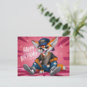 Poscards Happy Birthday Renard 06 Postkarte (Stehend Vorderseite)