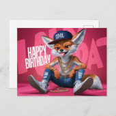 Poscards Happy Birthday Renard 07 Postkarte (Vorne/Hinten)