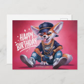Poscards Happy Birthday Renard Postkarte (Vorne/Hinten)