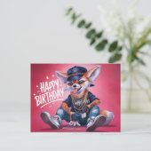 Poscards Happy Birthday Renard Postkarte (Stehend Vorderseite)