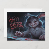 Poscards Happy Easter Dame Kaninchen 02 Postkarte (Vorne/Hinten)