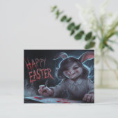 Poscards Happy Easter Dame Kaninchen 02 Postkarte (Stehend Vorderseite)