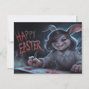 Poscards Happy Easter Dame Kaninchen 02 Postkarte
