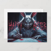 Poscards Happy Easter Dame Kaninchen 04 Postkarte (Vorne/Hinten)