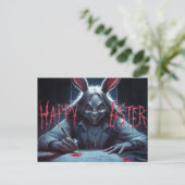 Poscards Happy Easter Dame Kaninchen 04 Postkarte (Stehend Vorderseite)