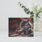 Poscards Happy Easter Dame Kaninchen 05 Postkarte (Stehend Vorderseite)