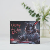 Poscards Happy Easter Dame Kaninchen Postkarte (Stehend Vorderseite)