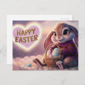 Poscards Happy Easter Kaninchen 03 Postkarte (Vorne/Hinten)