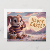 Poscards Happy Easter Kaninchen 04 Postkarte (Vorne/Hinten)