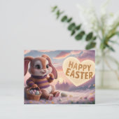 Poscards Happy Easter Kaninchen 04 Postkarte (Stehend Vorderseite)