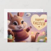Poscards Happy Easter Kaninchen 07 Postkarte (Vorne/Hinten)