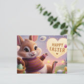 Poscards Happy Easter Kaninchen 07 Postkarte (Stehend Vorderseite)