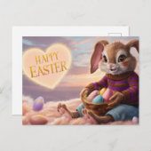Poscards Happy Easter Kaninchen 09 Postkarte (Vorne/Hinten)