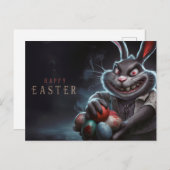 Poscards Happy Easter Kaninchen Ei Horror 02 Postkarte (Vorne/Hinten)