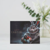 Poscards Happy Easter Kaninchen Ei Horror 02 Postkarte (Stehend Vorderseite)