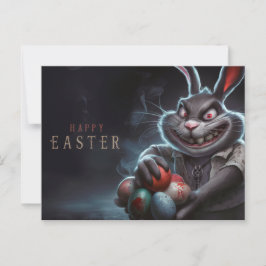 Poscards Happy Easter Kaninchen Ei Horror 02 Postkarte
