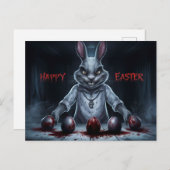Poscards Happy Easter Kaninchen Ei Horror 03 Postkarte (Vorne/Hinten)