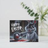 Poscards Happy Easter Kaninchen Ei Horror 04 Postkarte (Stehend Vorderseite)