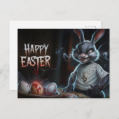 Poscards Happy Easter Kaninchen Ei Horror 06 Postkarte (Vorne/Hinten)