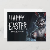 Poscards Happy Easter Kaninchen Ei Horror 07 Postkarte (Vorne/Hinten)