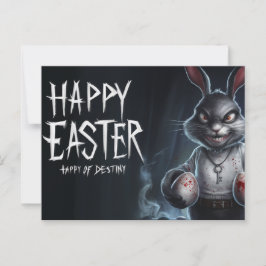 Poscards Happy Easter Kaninchen Ei Horror 07 Postkarte