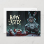 Poscards Happy Easter Kaninchen Ei Horror 08 Postkarte (Vorne/Hinten)