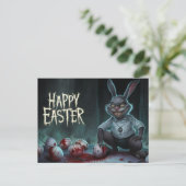 Poscards Happy Easter Kaninchen Ei Horror 08 Postkarte (Stehend Vorderseite)