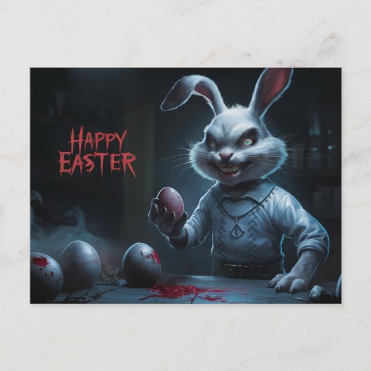 Poscards Happy Easter Kaninchen Ei Horror 10 Postkarte (Vorderseite)