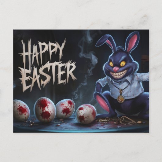 Poscards Happy Easter Kaninchen Ei Horror 11 Postkarte (Vorderseite)