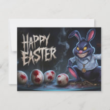 Poscards Happy Easter Kaninchen Ei Horror 11
