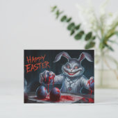 Poscards Happy Easter Kaninchen Ei Horror 12 Postkarte (Stehend Vorderseite)