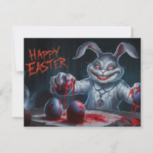 Poscards Happy Easter Kaninchen Ei Horror 12