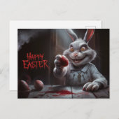 Poscards Happy Easter Kaninchen Ei Horror Postkarte (Vorne/Hinten)