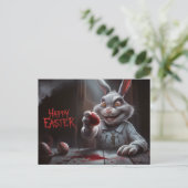 Poscards Happy Easter Kaninchen Ei Horror Postkarte (Stehend Vorderseite)