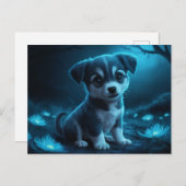 Poscards Katze Blau 02 Postkarte (Vorne/Hinten)