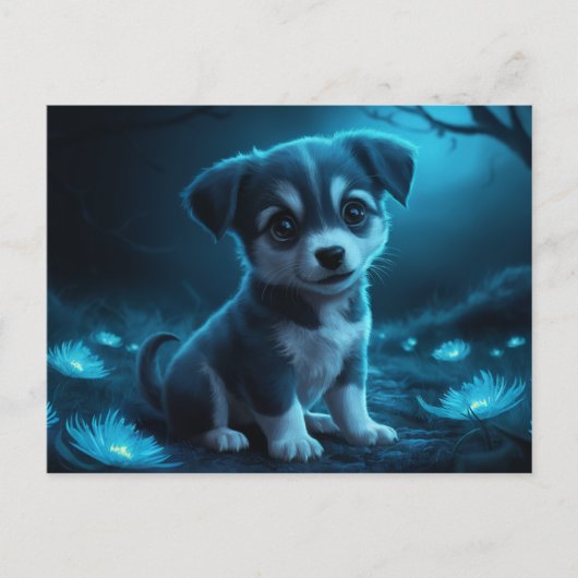 Poscards Katze Blau 02 Postkarte (Vorderseite)