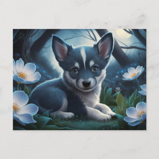 Poscards Katze Blau 03 Postkarte (Vorderseite)