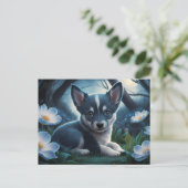 Poscards Katze Blau 03 Postkarte (Stehend Vorderseite)