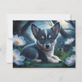 Poscards Katze Blau 03 Postkarte