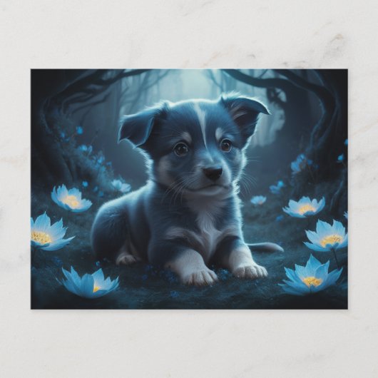 Poscards Katze Blau 04 Postkarte (Vorderseite)