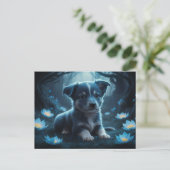 Poscards Katze Blau 04 Postkarte (Stehend Vorderseite)