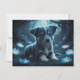 Poscards Katze Blau 04 Postkarte