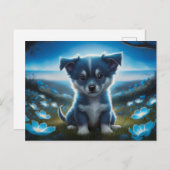 Poscards Katze Blau 05 Postkarte (Vorne/Hinten)