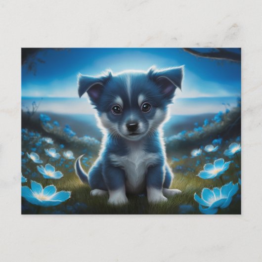 Poscards Katze Blau 05 Postkarte (Vorderseite)