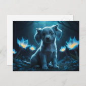 Poscards Katze Blau 06 Postkarte (Vorne/Hinten)