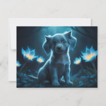Poscards Katze Blau 06