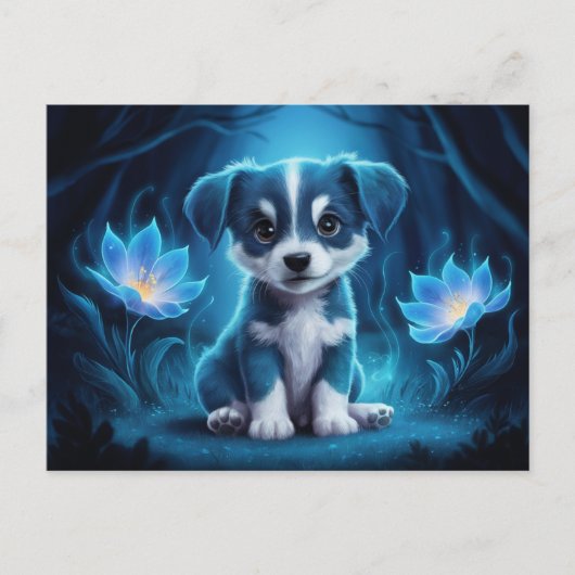 Poscards Katze Blau 07 Postkarte (Vorderseite)