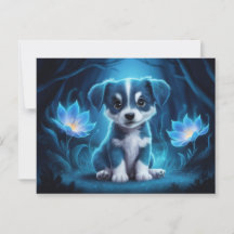 Poscards Katze Blau 07