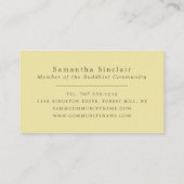 Pose der Meditation, Buddhismus, Buddhismus Visitenkarte (Rückseite)